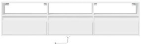 Móvel de parede para TV com luzes LED 180x31x45 cm branco