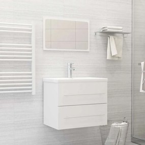 vidaXL 2 pcs conj. móveis de casa de banho derivados de madeira branco