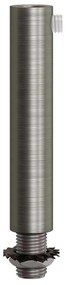 Brushed titanium finish metal round 7 cm strain relief clamp provided with threaded tube nut and washer