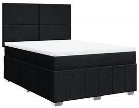 Cama com molas/colchão 140x200 cm tecido preto