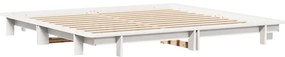 Cama sem colchão 180x200 cm madeira de pinho maciça branco