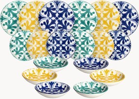 Conjunto de loiça em porcelana Madison Majolica, 6 pessoas, conjunto de 18
