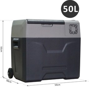 Geleira Refrigerador-congelador portátil Refrigerador por compressão Refrigerador elétrico com temperatura de -20 °C, 50 L, 12 V/24 V e 110 V-240 V