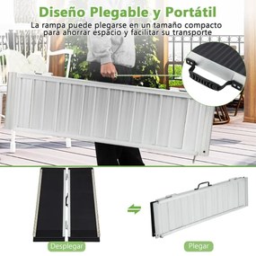 Rampa de alumínio portátil escadas para cadeiras de rodas com placa de transição e superfície anti-derrapante para soleiras e escadas 122 cm