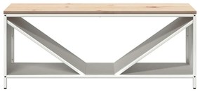 Suporte para lenha com tampo de madeira 100,5x35,5x40 cm branco