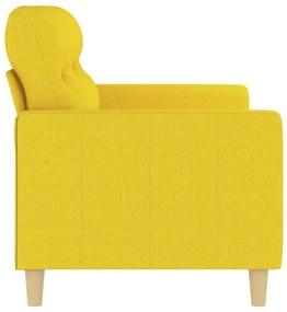 Sofá de 2 lugares 140 cm tecido amarelo-claro