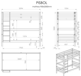 Beliche infantil PINO BUNK Beliche infantil PINO (90 x 200 Cm) + estrado Natural