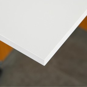 Mesa de Sala de Jantar Dobrável com Rodas Mesa Multifuncional para Sala de Jantar 120x80x73cm Branco e Teca