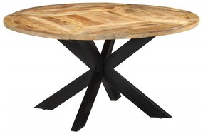 Mesa de jantar Ø150x76 cm madeira de mangueira maciça áspera
