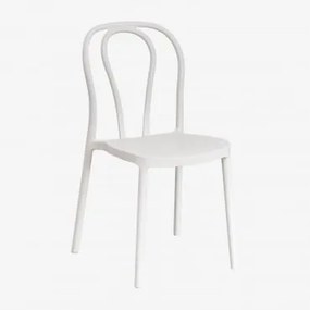 Pacote de 4 cadeiras de jantar empilháveis Mizzi Gardénia Branco - Sklum