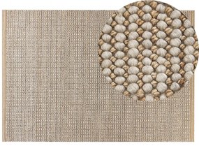 Tapete de lã creme 140 x 200 cm BANOO Beliani