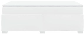 Cama com molas/colchão 120x200 cm couro artificial branco
