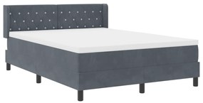 Cama Box com Colchão vidaXL Cinza Escuro 160x200 cm Veludo