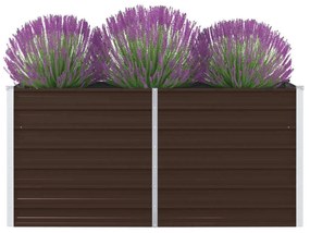 vidaXL Canteiro de jardim elevado 160x80x45cm aço galvanizado castanho
