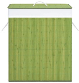 Cesto para roupa suja c/ secção única 83 L bambu verde