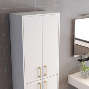 Armário Multiusos Berlin – Branco/Dourado – 60x202x35 cm