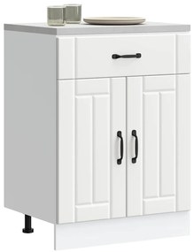 vidaXL Armário de cozinha baixo Lucca derivados de madeira branco