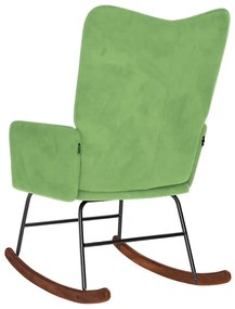 Cadeira de baloiço veludo verde-claro