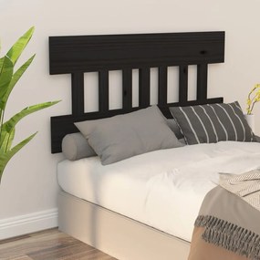 Cabeceira de cama 138,5x3x81 cm pinho maciço preto