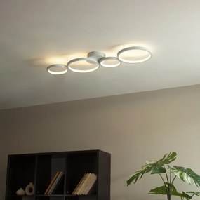 Candeeiro de teto branco com LED regulável em 3 níveis 4 luzes - Lupolo