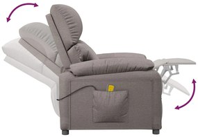 Poltrona de massagens tecido cinza-acastanhado