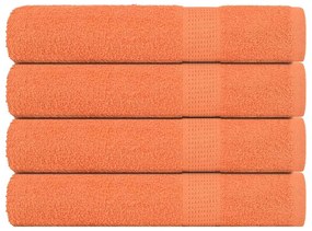 vidaXL Toalhas FROGN 4 pcs 100x200 cm 360 g/m² laranja