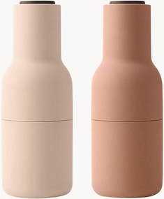 Moinhos de sal e pimenta com tampas em madeira de nogueira Bottle Grinder, conjunto de 2