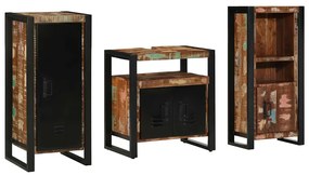 vidaXL Conjunto de Móveis para Banheiro 3 pcs Madeira Reforçada Sólida