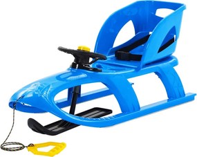 vidaXL Trenó c/ assento e volante 102,5x40x23cm polipropileno azul