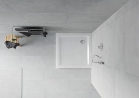 Mexen Flat base de duche quadrada slim 70 x 70 cm, branca, sifão cromado - 40107070