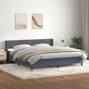 vidaXL Cama com molas/colchão 180x210 cm veludo cinzento-escuro