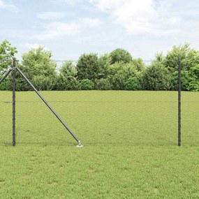 vidaXL Cerca Hexagonal com 13 Postes de Espeto 1x25 m Aço Galvanizado