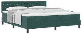Cama Box Springs vidaXL com Colchão Verde Escuro Super King Veludo