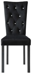 Cadeiras de jantar 4 pcs veludo preto