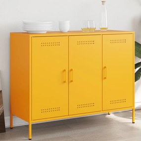 vidaXL Aparador 100,5x39x79 cm aço amarelo mostarda