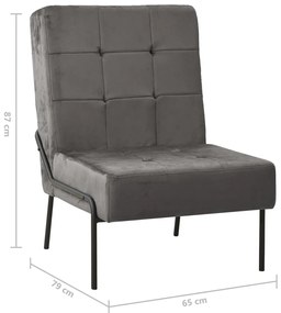 Cadeira de descanso 65x79x87 cm veludo cinzento-escuro