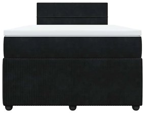 Cama boxspring com colchão 120x190 cm veludo preto