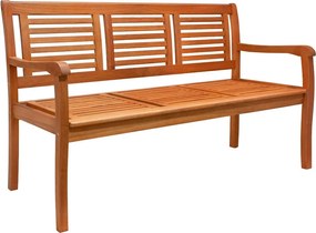 Banco de jardim em madeira de eucalipto 153 x 90 x 60 cm Castanho