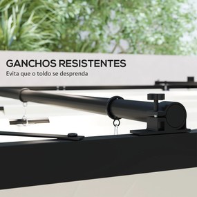 Pérgola de Jardim 298x298x230 cm com Teto Retráctil e Acessório Magnético Pérgola de Jardim com Proteção UV30+ Creme