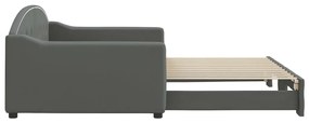 Sofá-cama com gavetão 100x200 cm tecido cinzento-escuro