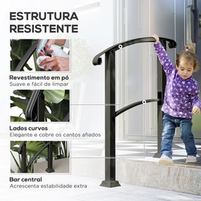 Guarda Corpo para Escada 71 cm Guarda Corpo Metálico com Kit de Instal