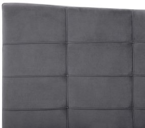 Cama de casal em veludo cinzento 160 x 200 cm LANNION Beliani
