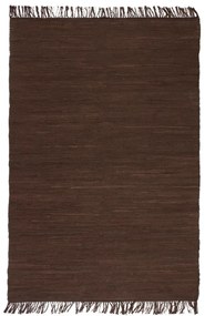 vidaXL Tapete chindi tecido à mão algodão 160x230 cm castanho