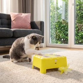 Brinquedo Interativo para Gatos, 18,8 x 14 x 6 cm, 3 Modos Interativos, Amarelo