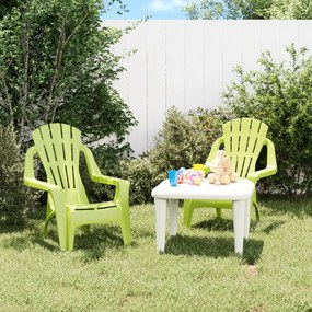 vidaXL Cadeiras de jardim infantis 2 pcs PP aspeto de madeira verde