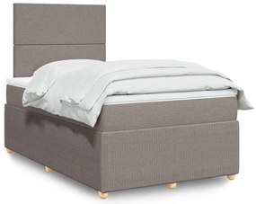 Cama com molas/colchão 120x200 cm tecido castanho-acinzentado