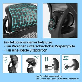 Cadeira de escritório em tecido de poliéster70 x 70 x (115-125) cm preto