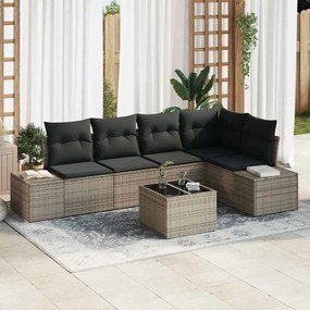 vidaXL Conjunto de Sofás de Jardim de 5 Peças com Almofadas em Rattan Polimérico Preto