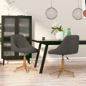 vidaXL Cadeiras de jantar giratórias 2 pcs veludo cinzento-escuro