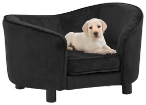 Sofá para cães 69x49x40 cm pelúcia preto